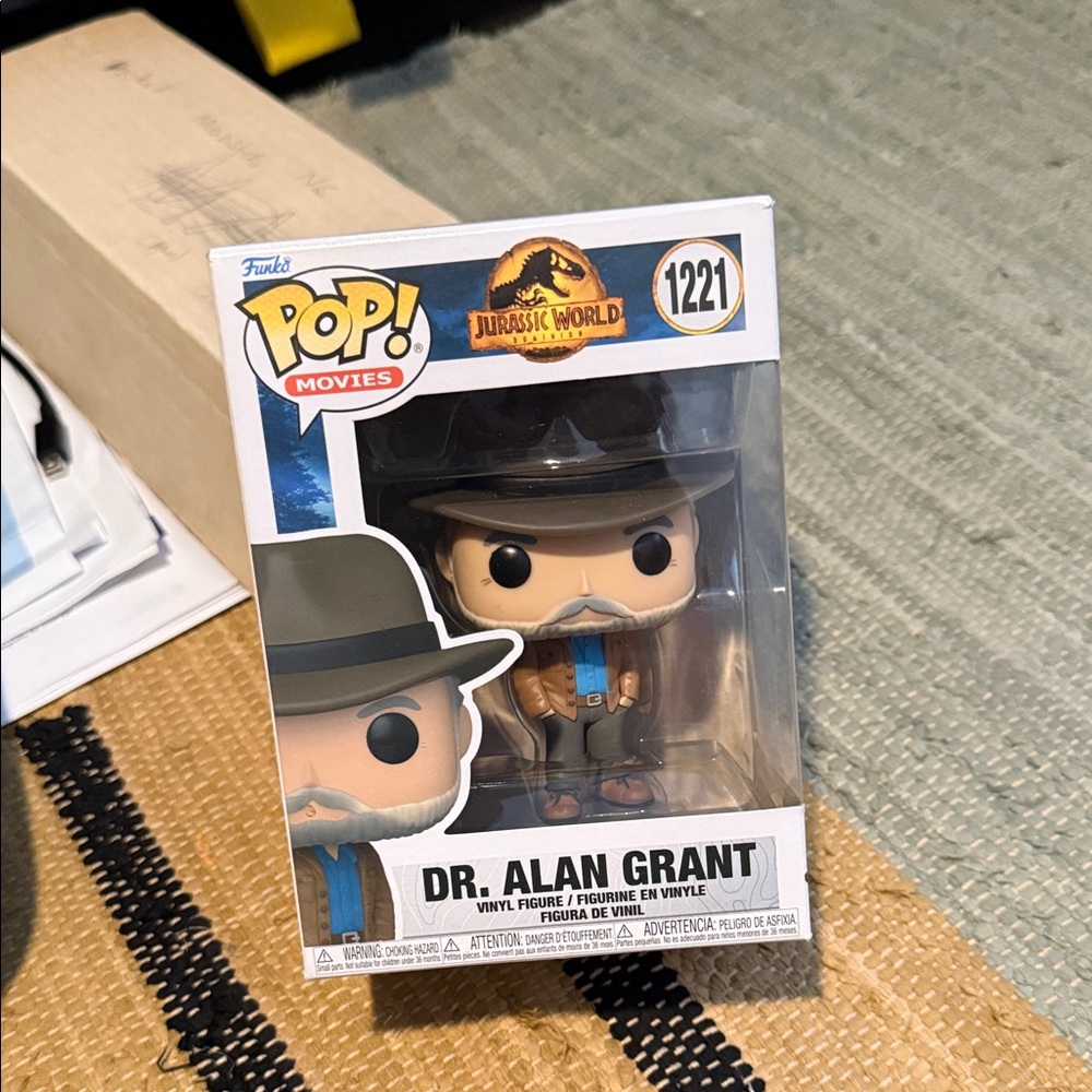 Funko Dr. Alan Grant Vinyl Figure with Brown Hat and Blue Shirt